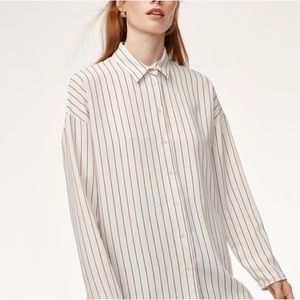 ARITZIA Babaton Kearney Pinstripe Blouse in Cream